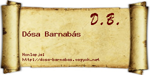 Dósa Barnabás névjegykártya